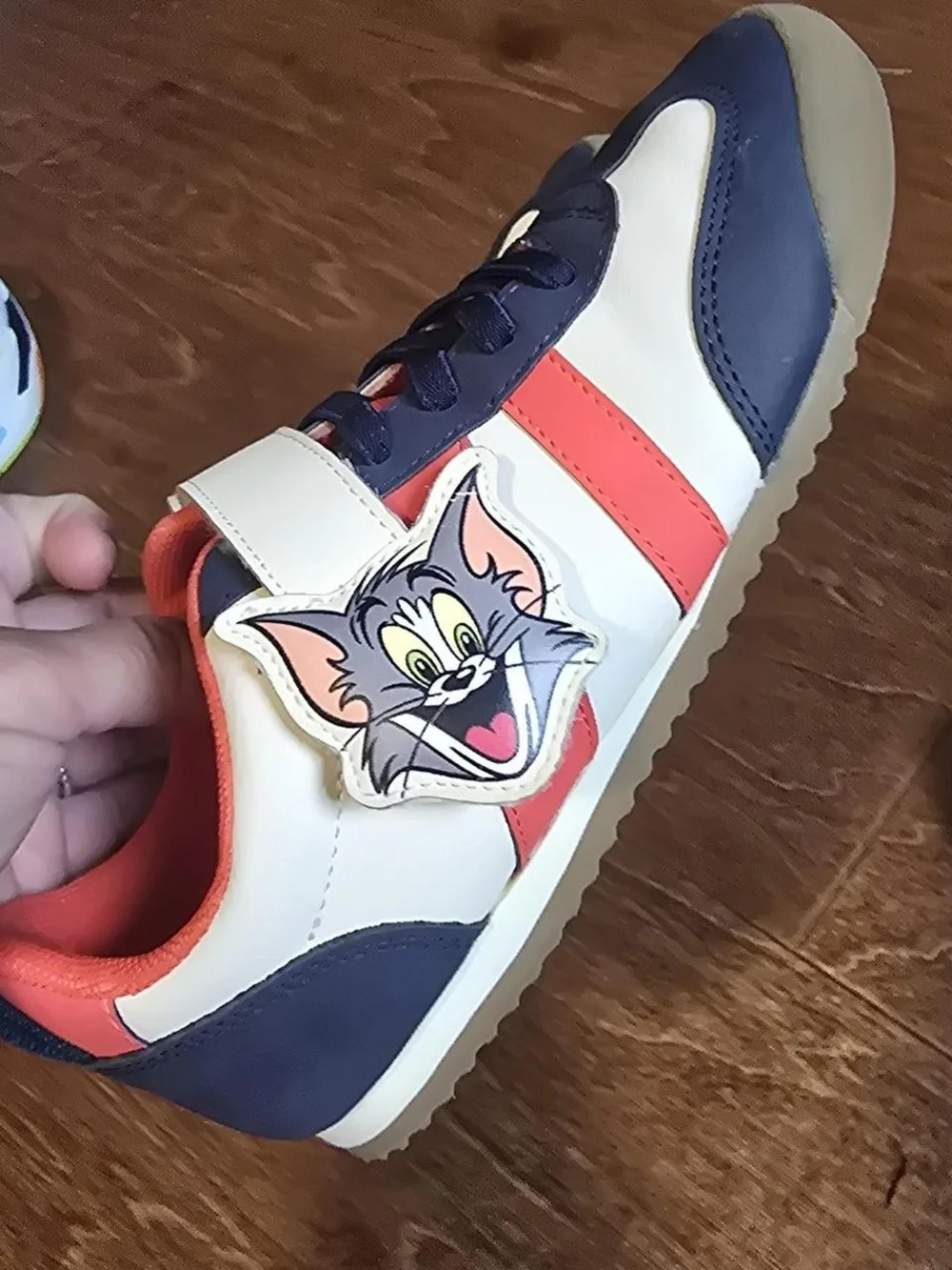 H&M White Navy & Coral Tom & Jerry Slip-On Sneakers for Kids